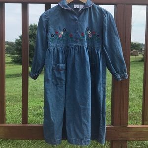 Hartstrings Vintage Embroidered Denim Dress